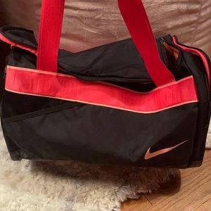 Nike Black and Red Duffel Travel Bag